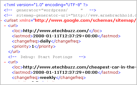 Sitemap sample